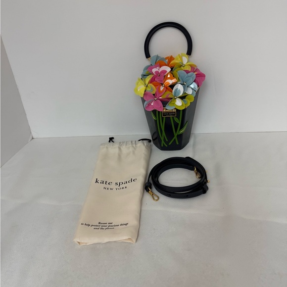 Kate Spade New York Blue 3D Bouquet Top-handle  Shoulder Bag - Picture 7 of 12